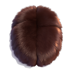Brown Fur Pompom Icon | Realistic 3D Winter Accessory