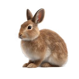 Realistic Brown Rabbit Bunny Wildlife Icon