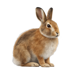 Realistic Brown Rabbit Icon - Detailed Bunny Illustration