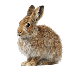 Realistic Brown Rabbit Wildlife Icon | Nature Animal