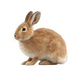 Realistic Brown Rabbit Icon - Cute Bunny Illustration