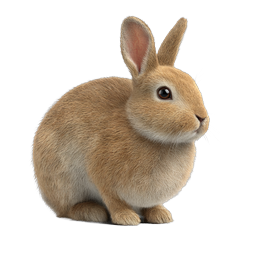 Realistic Brown Rabbit Icon - Cute Bunny Illustration