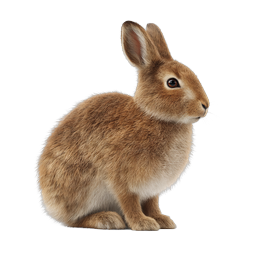 Realistic Brown Rabbit Icon - Detailed Bunny Illustration