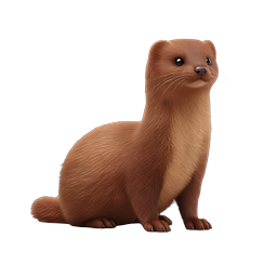 Realistic Brown Weasel Animal Icon - Wildlife Graphic