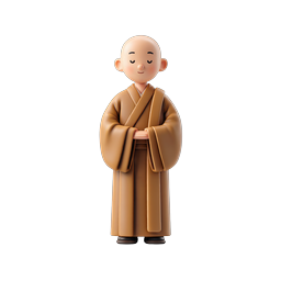 Buddhist Monk Character Icon - Spiritual Meditation Figure