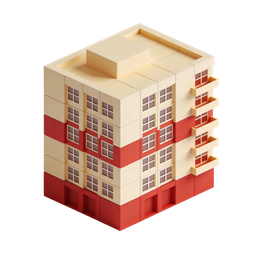 Stylized Building Block Icon for Creative Designs