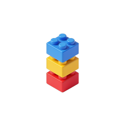 Colorful Building Blocks Toy Icon | 3D Stacked Bricks
