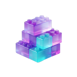 Translucent Building Blocks Stack 3D Icon