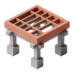 Isometrisches Icon einer Gebäudefundamentstruktur