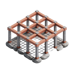 Building Foundation Structure Isometric Icon
