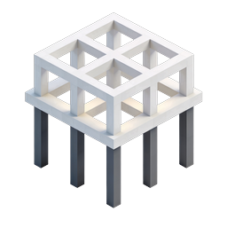 Isometric Building Foundation Icon - 3D Structure