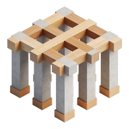 Isometric Building Framework Construction Icon