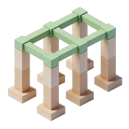 Isometric Building Framework Construction Icon