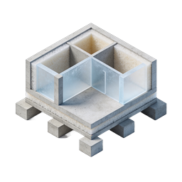 Icono isométrico de capas de edificio - Sección transversal de construcción