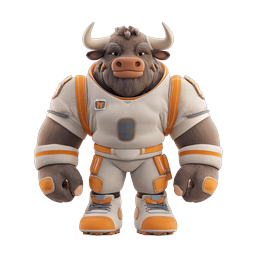 Bull Athlete Sports Mascot 3D Icon Character