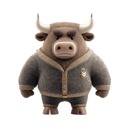 Stylized Bull Character Icon for Branding and Marketing