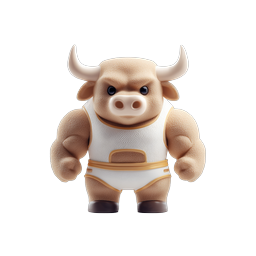 Dynamic Bull Muscle Icon for Fitness and Sports Themes