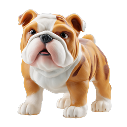 Icône 3D de chiot bouledogue adorable pour applications pour animaux