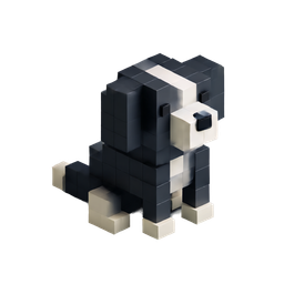 Stylish Blocky Dog Icon for Playful Designs