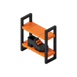 等轴测双层床与工具箱 3D 图标