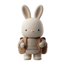 Cute Bunny Backpack Character Icon - Plush Toy Design