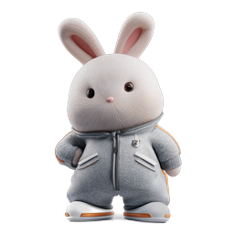 Ícone de Personagem de Coelho Fofo - Mascote de Coelho em 3D