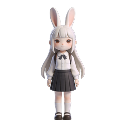 Cute Bunny Girl Anime Character at Japanese Shrine