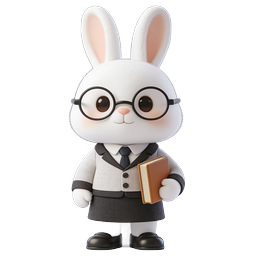 Adorable Bunny Teacher Icon with Chalkboard Background