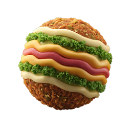 Realistic 3D Burger Sphere Food Icon