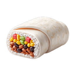 Realistic 3D Burrito Wrap Icon - Mexican Food Symbol