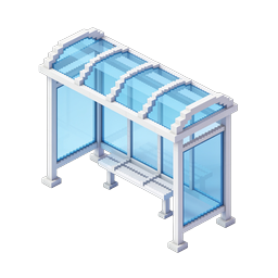 Isometric Bus Stop Shelter Icon - Transit 3D Design