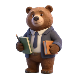 ビジネスベア プロフェッショナル マスコットアイコン | 3D キャラクター