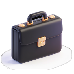 Professional Business Briefcase Icon - Premium 3D Design