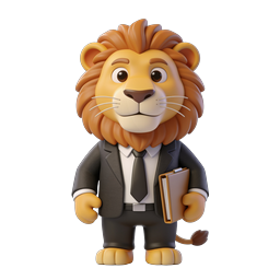 Business Lion Character Icon in Professional Suit