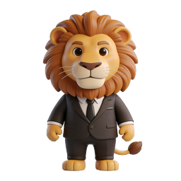 Charming Business Lion Icon for Leadership Themes