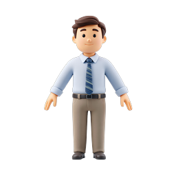 Business Man 3D Character Icon - Professional Avatar