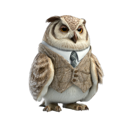 Business Owl Icon - Professional Animal Mascot in Suit