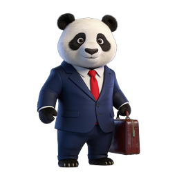 Business Panda Character Icon | Professional 3D Mascot