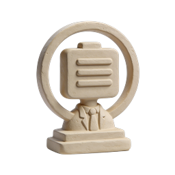 Icona persona business con monitor in stile clay - Figura professionale 3D