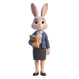 Charming Business Rabbit Icon for Education and Careers