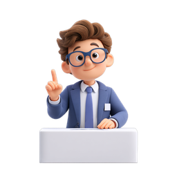 Charming Business Receptionist Icon for Customer Service
