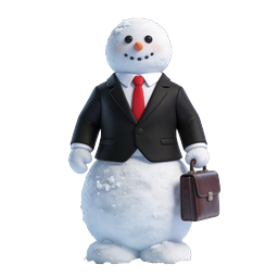 Business Snowman Icon - Professional Winter Character