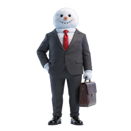 Business Snowman Icon - Professional Winter Character