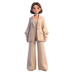 3D Business Woman Character Icon - Professional Female Avatar
