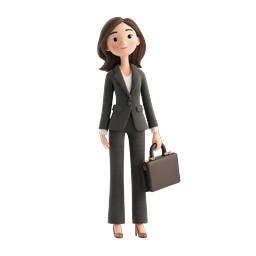 Professional Businesswoman Character Icon | 3D Clay Style