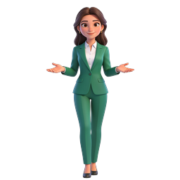 3D Business Woman Shrugging Icon | Professional Female Character