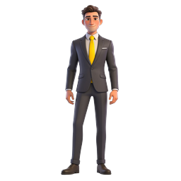 Professional Businessman 3D Character Icon