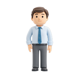 3D-Geschäftsmann-Charakter-Icon - Professioneller Clay-Stil