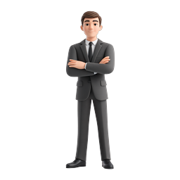 3D Businessman Character Icon - Professional Avatar