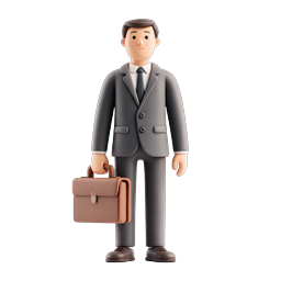 Businessman with Briefcase - Professional 3D Icon